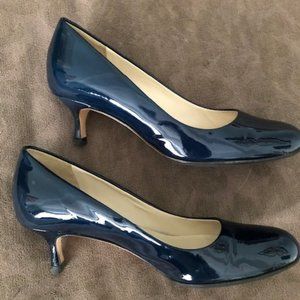 Blue Patent Leather Pumps